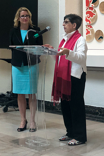 Nicole Alexander and Susan Schear speaking at the Newark Museum
